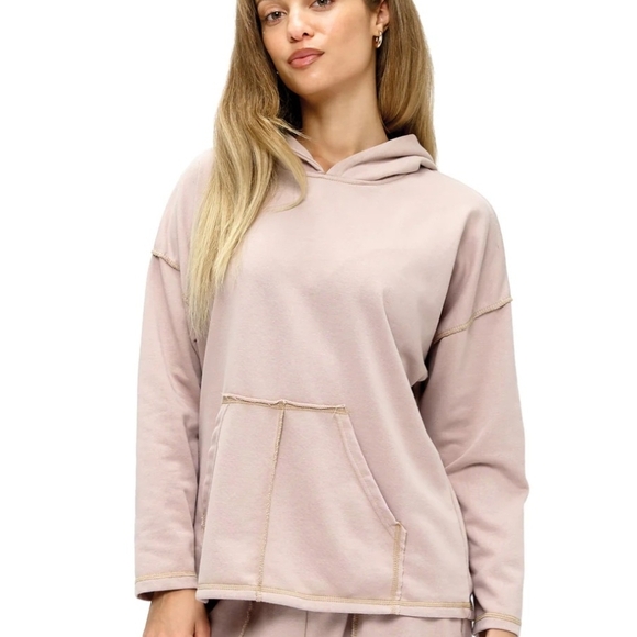 Yak N Yeti Tops - Y107 NWT Yak N Yeti BOHO Hoodie Exposed Seam Pockets S/M M/L Vintage Wash